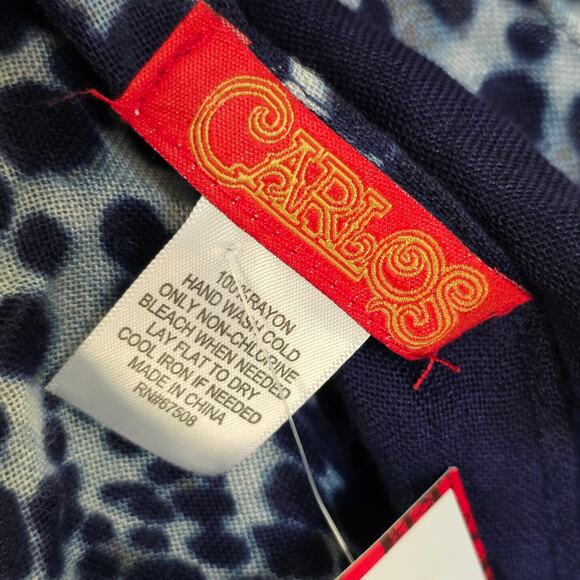 Carlos by Carlos Santana Teal Blue Leopard Snake Print Oblong Scarf Wrap NEW - Picture 6 of 7